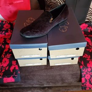 Mens Black Velvet Shoes